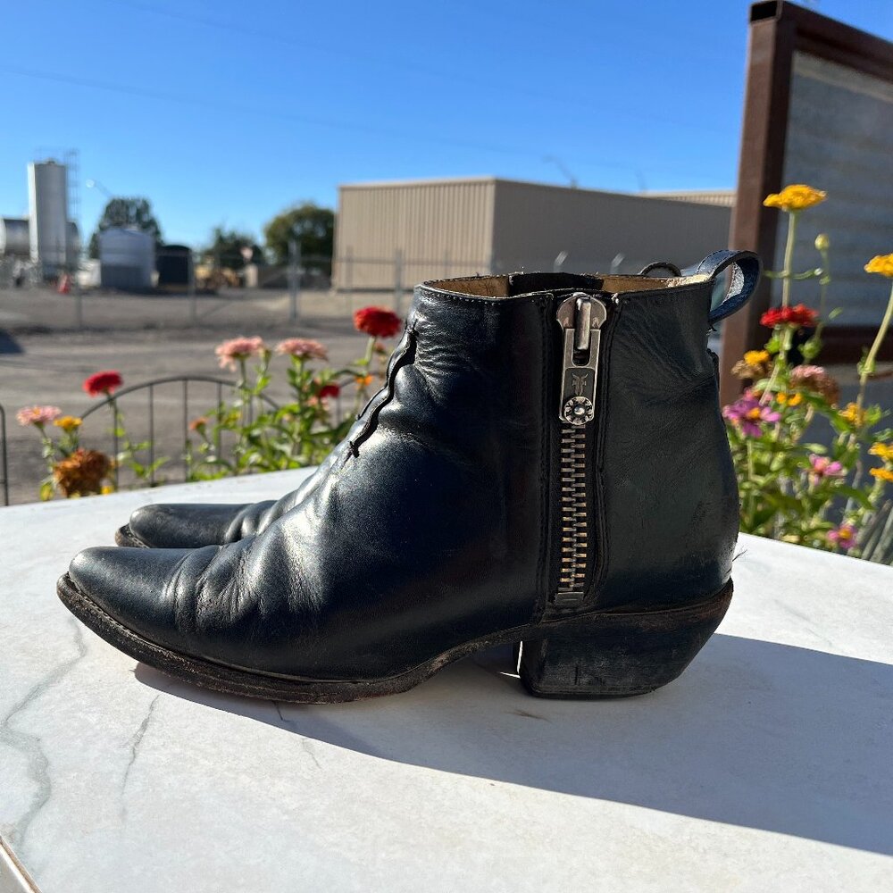 Black Frye Sacha Moto Bootie | 8 | western meets biker italian leather f…